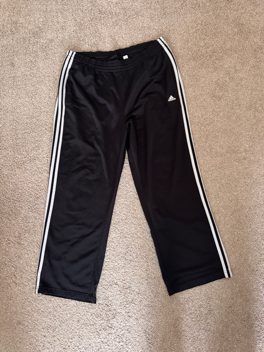 Adidas Black Track Joggers with White Side Stripes